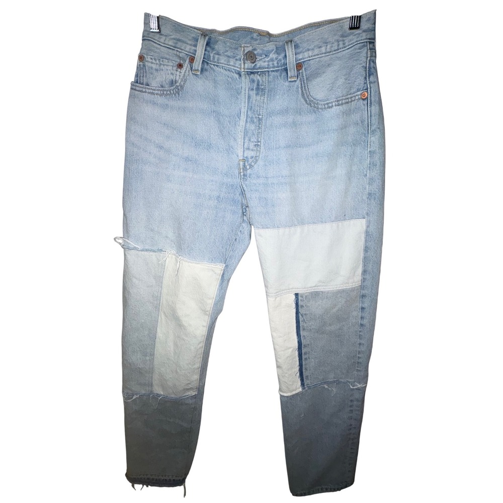 Levi's 501 '90s Premium Patchwork Jeans Women's Size27x32Light Wash Straight Leg